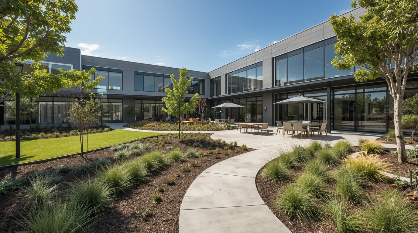 Corporate office landscape by Glixuoxonar